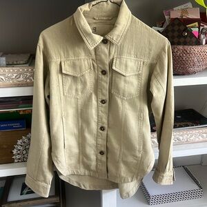 PILCRO from Anthropologie. Celery colored linen Shackett. XS like new condition.